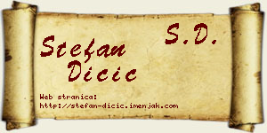 Stefan Dičić vizit kartica